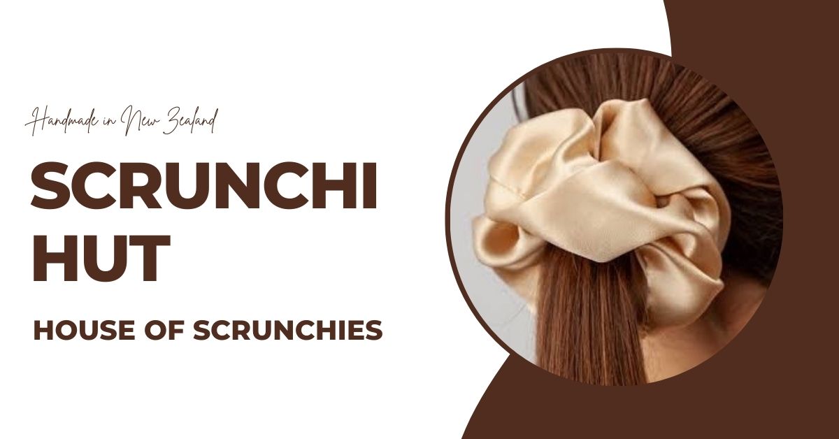 Hero banner of Scrunchi Hut New Zealand where best selling hand made scrunchies are made